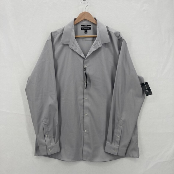 INC International Concepts Shirt Mens 2XL Light Grey Non-Iron Dress Button Up - Picture 1 of 14